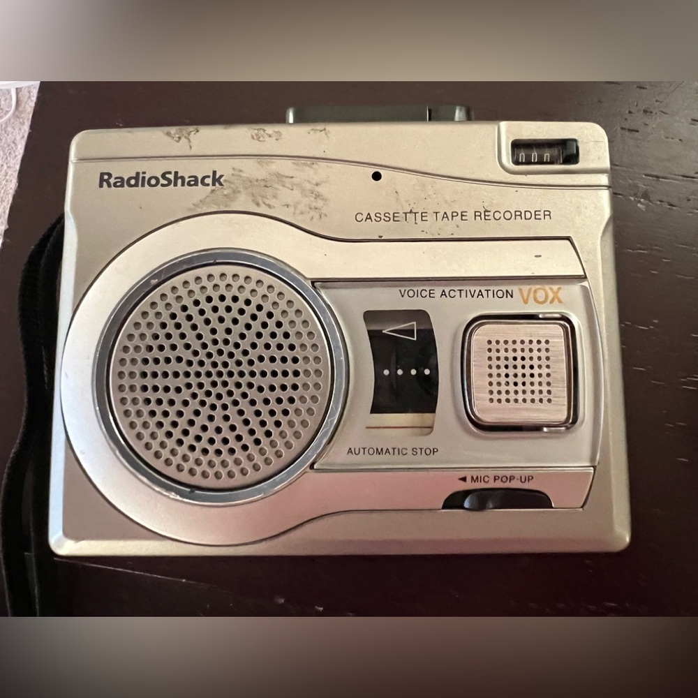 Vintage RadioShack Cassette Tape Recorder VOX - Tested & Working w/AMPEX Cassete